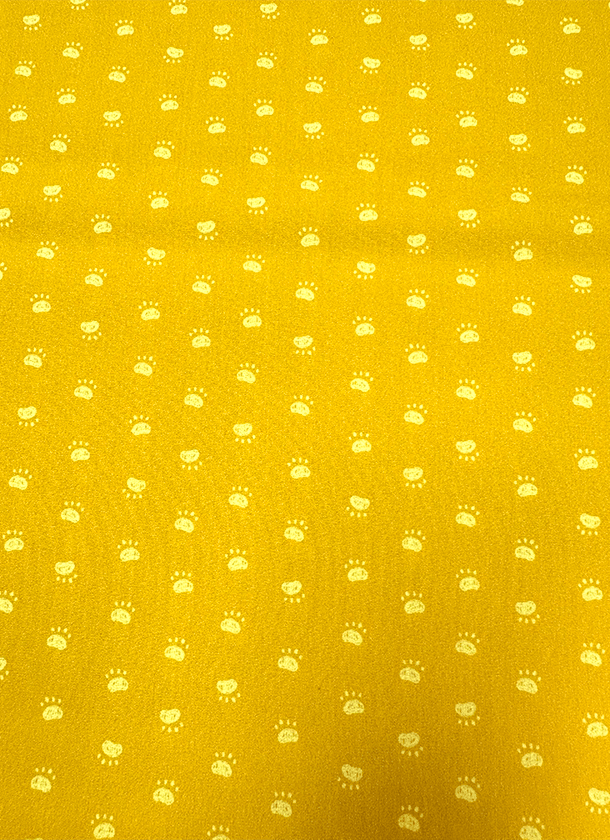 Popelín con huellas popelín con huellas de gatos amarillo