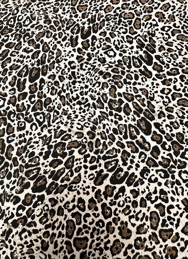 Popelín brown tela leopardo animal print