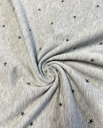 Felpa gris estrellas, sudadera de algodón