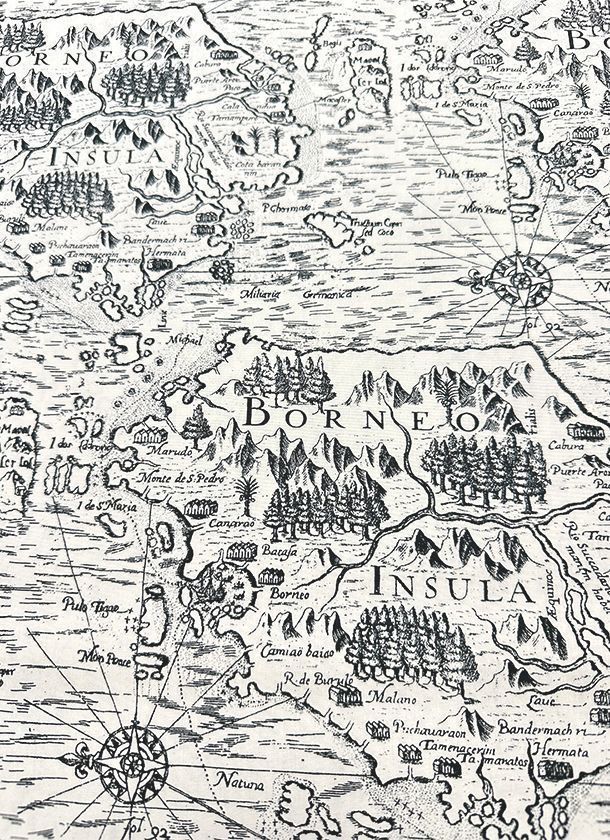 Popelín mapa Popelín mapa antiguo de algodón