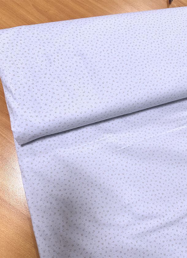 Sakura Popelín stretch azul malva de algodón y elastano